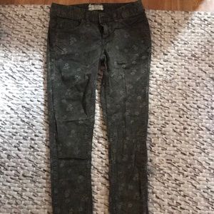 Army Green Patterned Corduroys